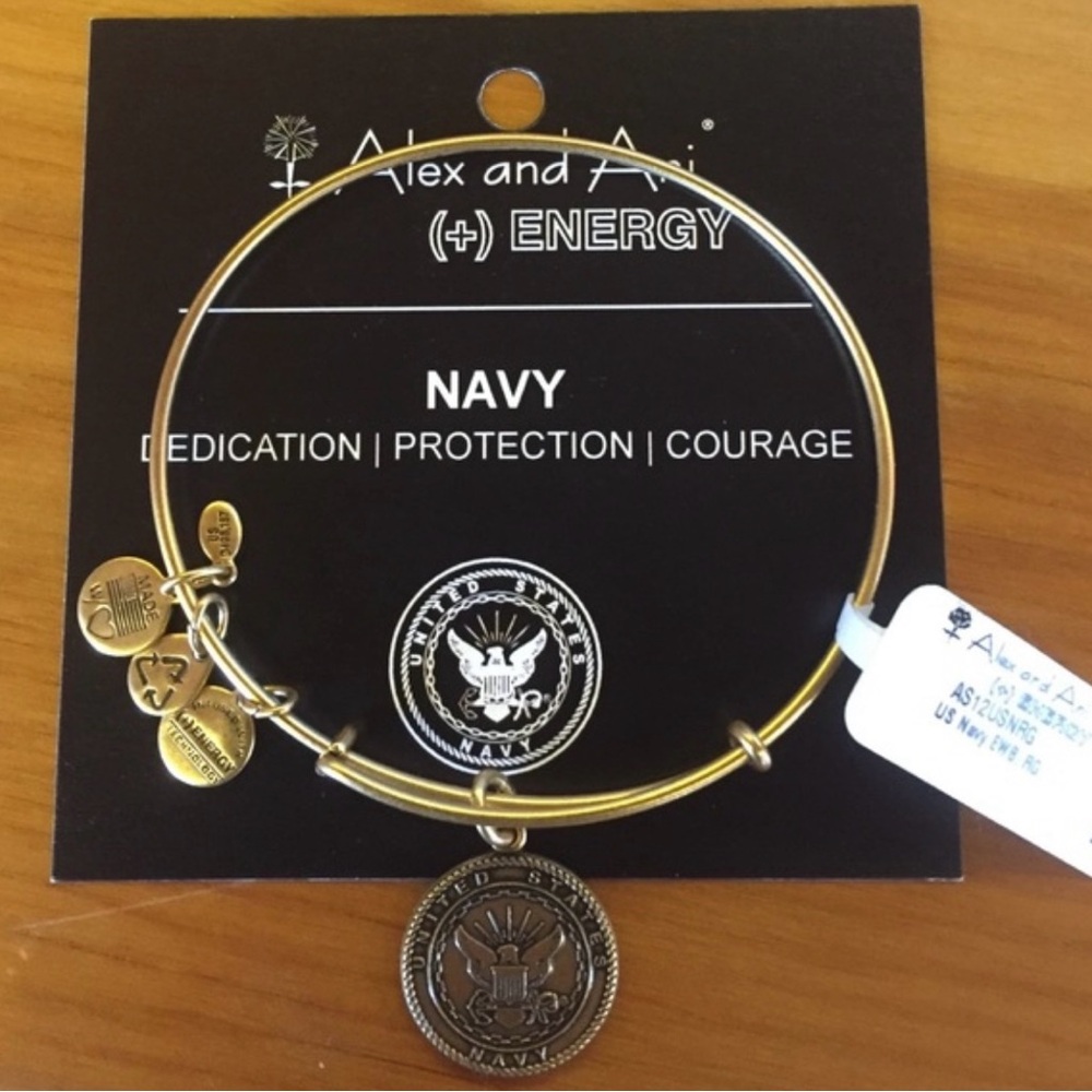 Alex and Ani US Navy bracelet in gold